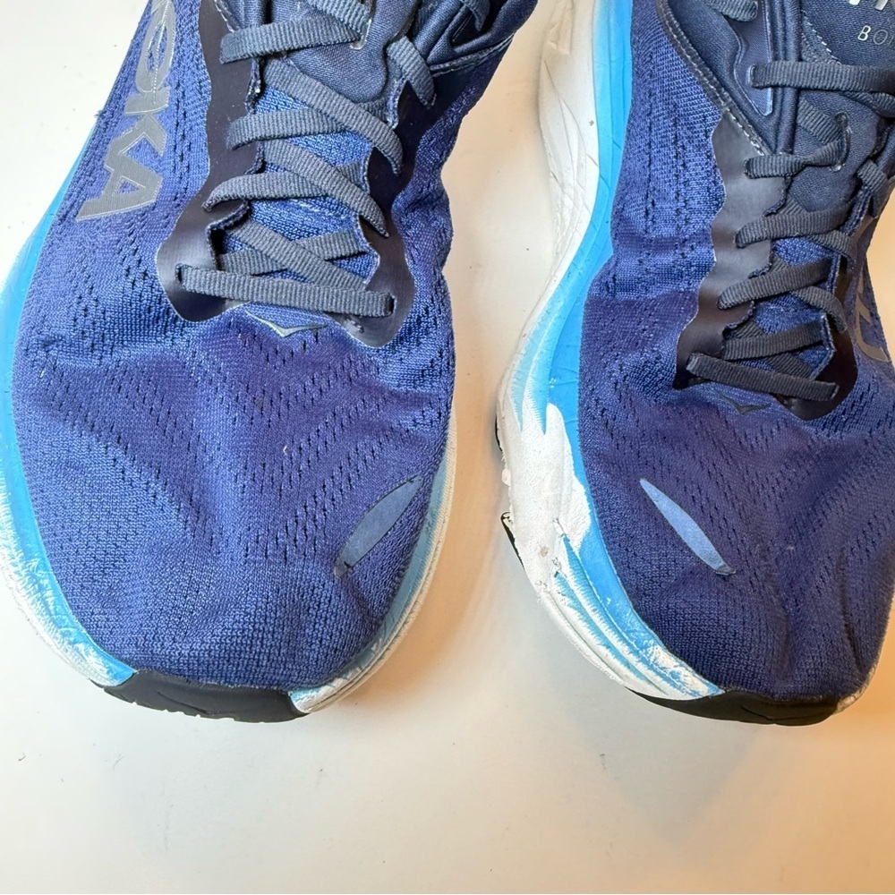 Hoka One One Bondi 8 Men's Navy and Sky Blue Athletic Shoes Size 11 2E - Picture 2 of 7
